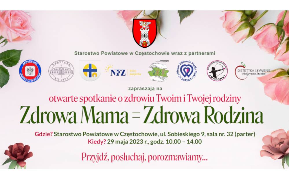 : Plakat promujący event Zdrowa Mama = Zdrowa Rodzina.